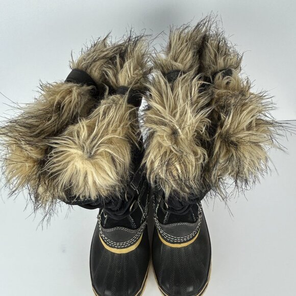 Sorel Boots Womens Size 7 Joan Of Arctic Waterproof Insulated Black Lace Up - Picture 5 of 16